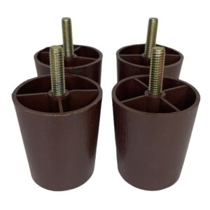 ProFurnitureParts 2.5" Inch Brown Round Tapered Plastic Sofa Couch Chair Legs Set of 4 (2.5)