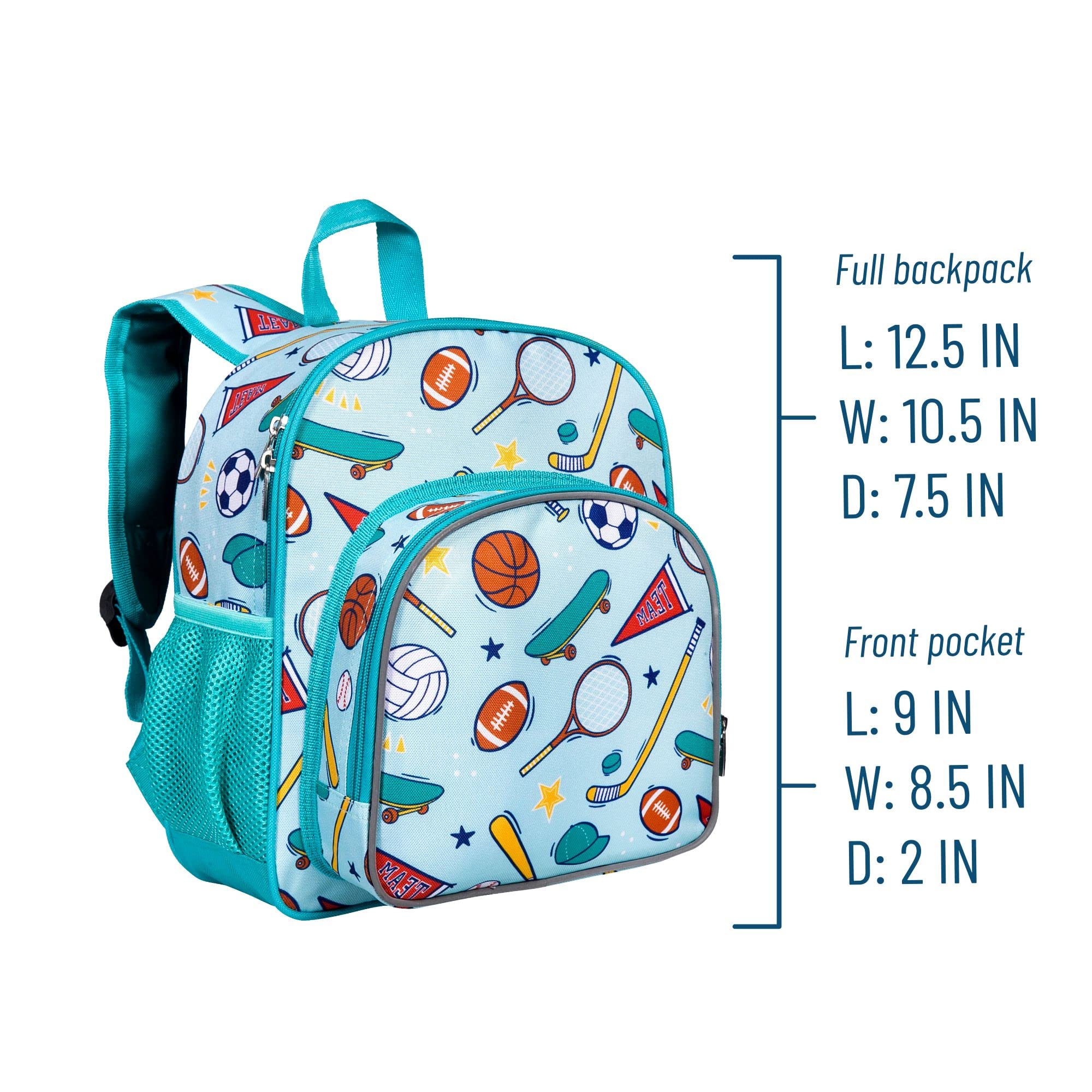 Wildkin 12-Inch Kids Backpack for Boys & Girls, Perfect for Daycare and Preschool, Toddler Bags Features Padded Back & Adjustable Strap, Ideal for School & Travel Backpacks (Team Spirit)