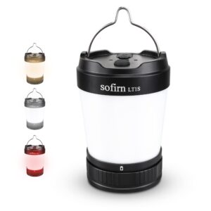 sofirn lt1s led lantern rechargeable, 500 lumen, adjustable brightness and tint, red light, waterproof, 500 hours long runtime camping lights for hurricane, outdoor, home, usb c cable included