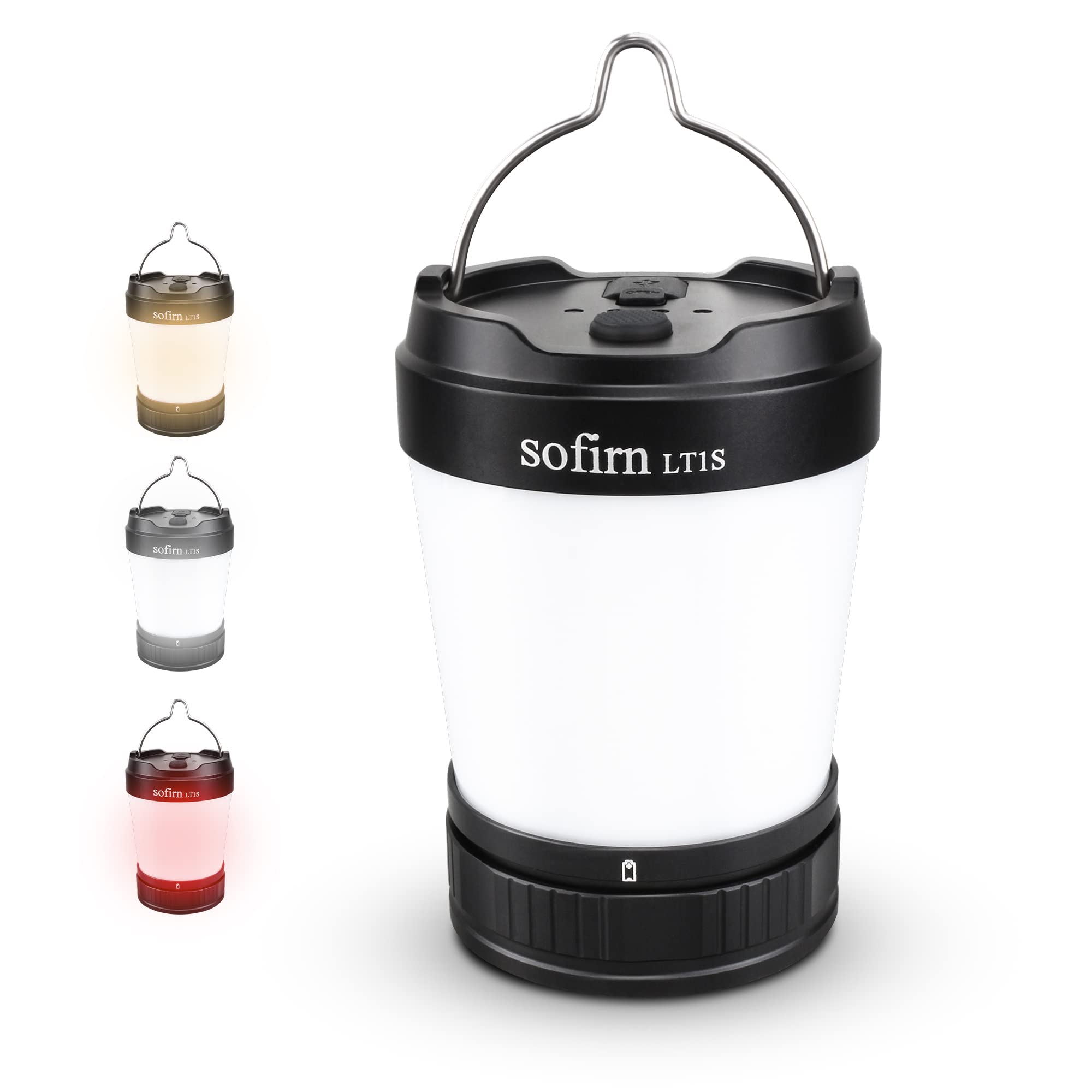 Sofirn LT1S LED Lantern Rechargeable, 500 Lumen, Adjustable Brightness and Tint, Red Light, Waterproof, 500 Hours Long Runtime Camping Lights for Hurricane, Outdoor, Home, USB C Cable Included