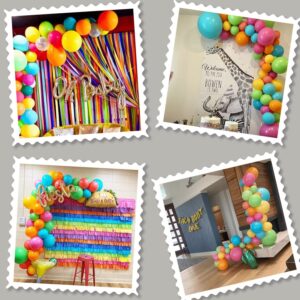 LyzzGlobo Rainbow Balloon Garland Arch Kit, Cinco de Mayo Mexican Fiesta Balloon Arch Garland Kit for Birthday Neon Anniversary Children's Party Decorations