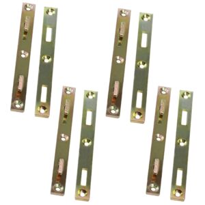 set of 4 pairs rok hardware 4" (102mm) long heavy duty steel bed rail fasteners, bed rail brackets, zinc plated, rokbrf4