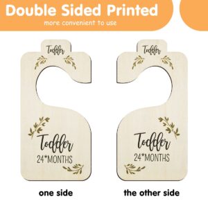 Fantasyon Wood Baby Closet Dividers Set of 8 Double-Sided Baby Clothes Organizer from Newborn to 24 Months Nursery Decor Dividers Hangers to Make a Tidy Organized Baby Closet