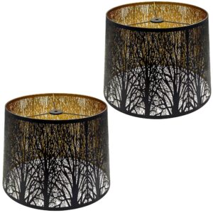 royxen 2 pack metal lamp shades vintage lampshade for table lamp and floor light (round trees)