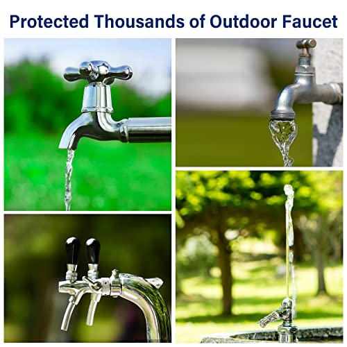 ZUZUXIA 2 Pack Outdoor Faucet Covers for Winter Freeze Protection Enlarge 9.9"H X 7.1"W Outside Water Spickets Covers Hose Faucet Spigot Cover Protector