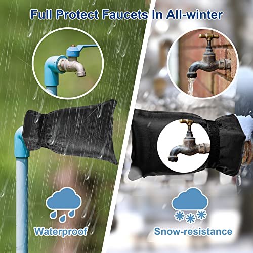 ZUZUXIA 2 Pack Outdoor Faucet Covers for Winter Freeze Protection Enlarge 9.9"H X 7.1"W Outside Water Spickets Covers Hose Faucet Spigot Cover Protector