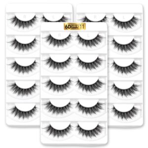 aillen false eye lashes, wispy mink lashes fluffy eye lashes natural look 6d volume fake eyelashes, pack of false lashes, eye lashes for every type of face, g09