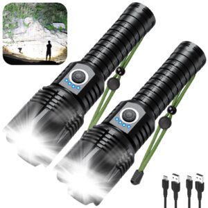 sknsl flashlights high lumens rechargeable, 990,000 lumens high powerful flash lights, super bright tactical handheld led flashlight with 5 modes, waterproof for camping,emergencies