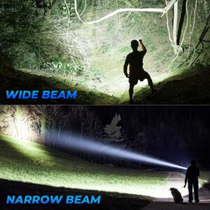 SKNSL Flashlights High Lumens Rechargeable, 990,000 Lumens High Powerful Flash Lights, Super Bright Tactical Handheld Led Flashlight with 5 Modes, Waterproof for Camping,Emergencies