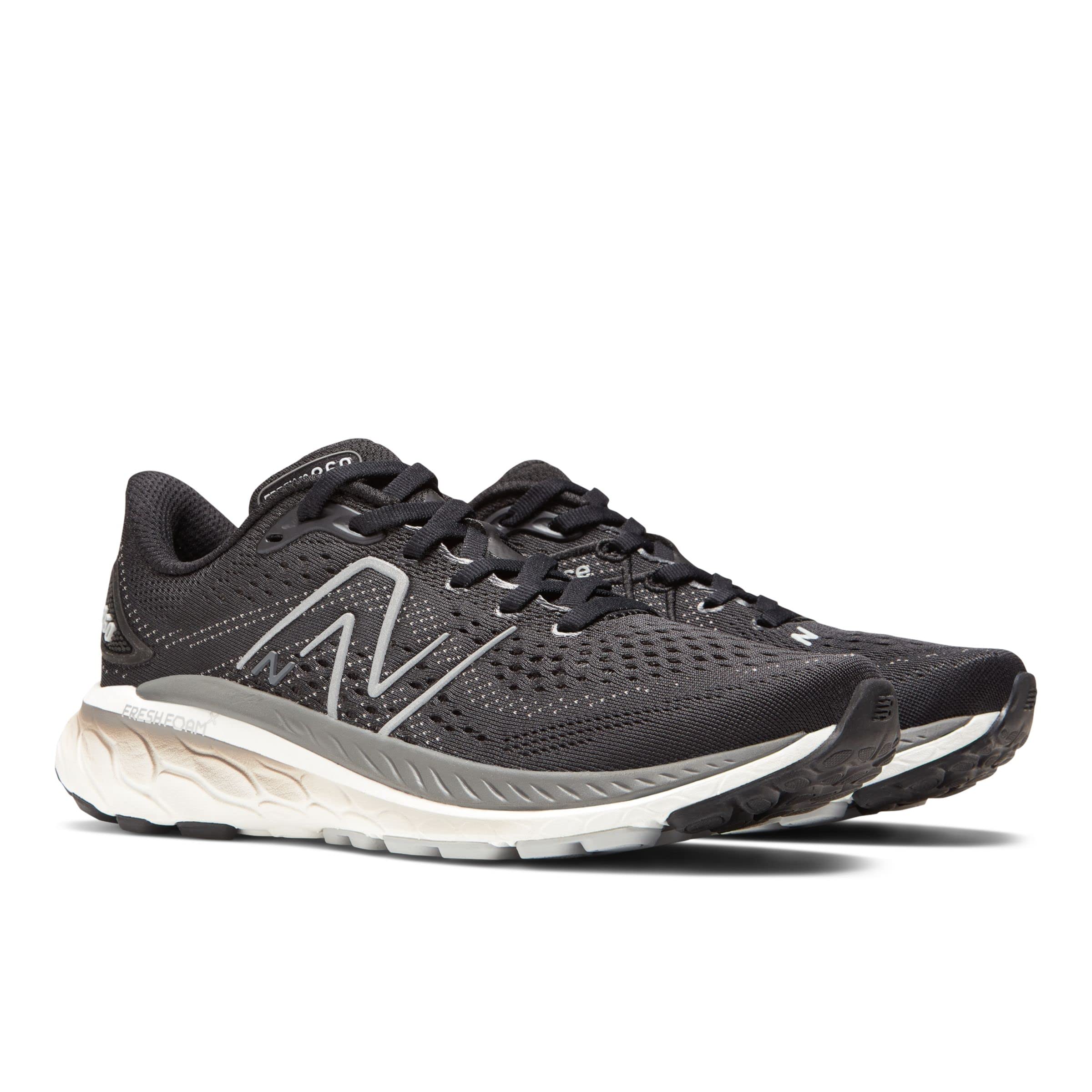 New Balance Women's Fresh Foam X 860 V13 Running Shoe, Black/White/Castlerock, 9