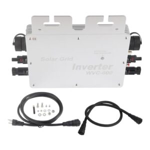 600w wifi control power inverters, automatic identification solar power grid tie micro inverter ac120 230v(silver us plug)