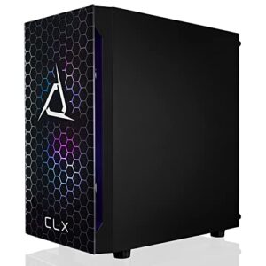 CLX Set Gaming PC - AMD Ryzen 5 5600G 3.9GHz, Radeon Vega 7, 500GB NVMe M.2 SSD, 8GB DDR4 Black Memory, CPU air Cooler, WiFi, Windows 11 Home, Black