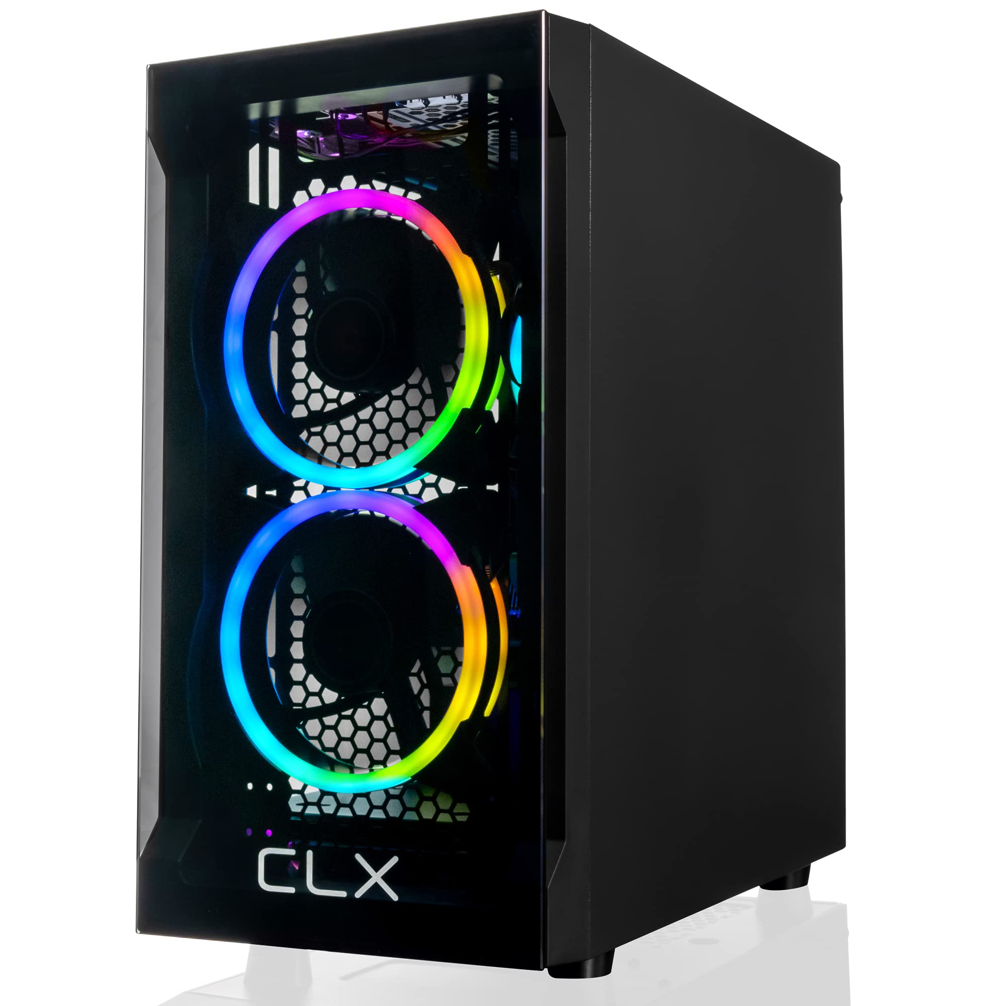 CLX Set Gaming Desktop - AMD Ryzen 7 5700X 3.4GHz 8-Core Processor, 16GB DDR4 Memory, GeForce RTX 3050 8GB GDDR6 Graphics, 500GB SSD, 2TB HDD, WiFi, Windows 11 Home 64-bit