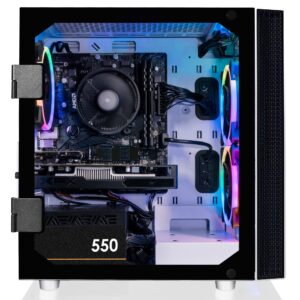 CLX Set Gaming PC - AMD Ryzen 5 5600 3.5GHz, Radeon RX 6400, 1TB NVMe M.2 SSD, 16GB DDR4 Black Memory, CPU air Cooler, WiFi, Windows 11 Home, White