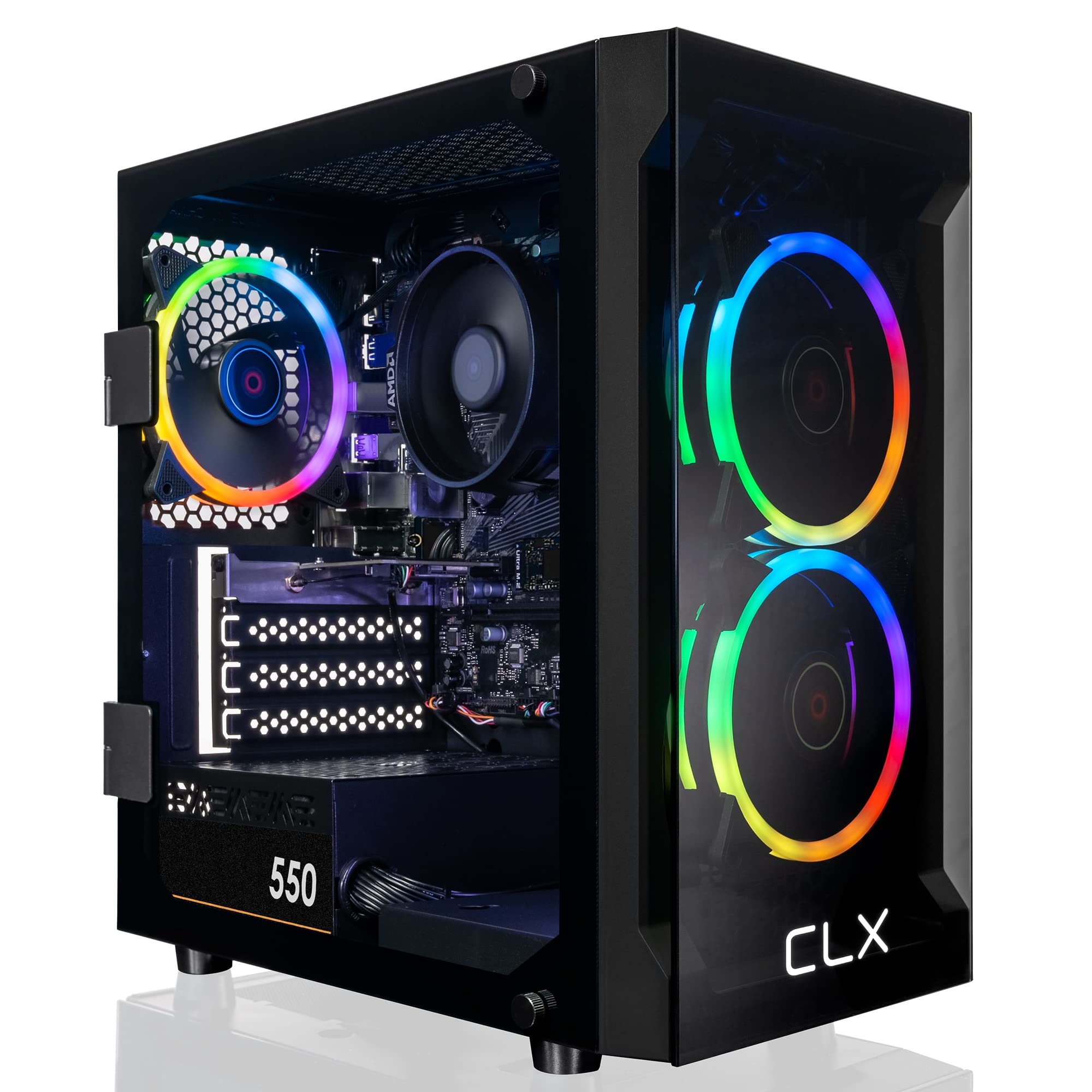 CLX SET TGMSETRXM2501BM Gaming Desktop Computer - AMD Ryzen 7 5700G Octa-core [8 Core] 3.80 GHz - 16 GB RAM DDR4 SDRAM - 1 TB M.2 PCI Express NVMe SSD - Mini-tower - Black