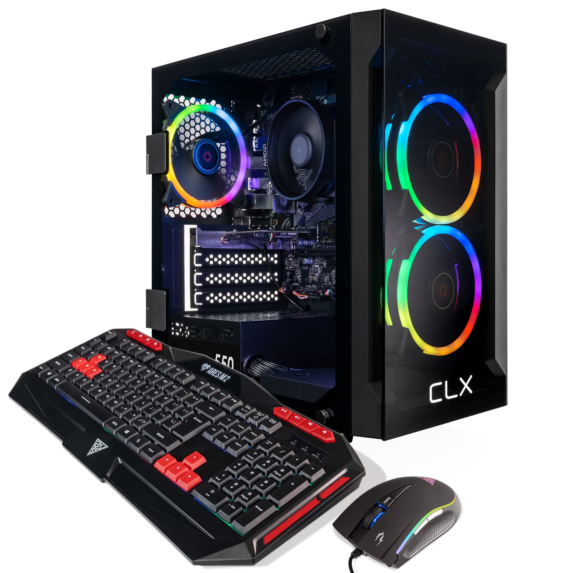 CLX SET TGMSETRXM2501BM Gaming Desktop Computer - AMD Ryzen 7 5700G Octa-core [8 Core] 3.80 GHz - 16 GB RAM DDR4 SDRAM - 1 TB M.2 PCI Express NVMe SSD - Mini-tower - Black