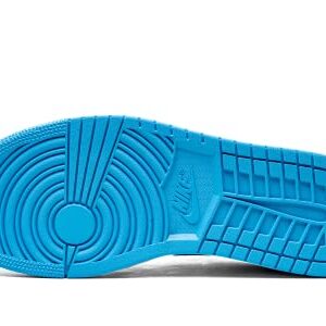Jordan Nike Women's Air 1 Low UNC Basketball Shoe, White/Dark Powder Blue/Black, 6