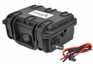 voltage waterproof battery box enclosure with sae connector for 12v 9ah, 12v 8ah or lithium 12v 10ah batteries kayak fishfinder, gps, lighting and outdoor solar systems (single sae connector)