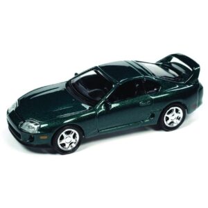 1996 supra deep jewel green metallic modern muscle limited edition 1/64 diecast model car by auto world 64362-awsp102 b