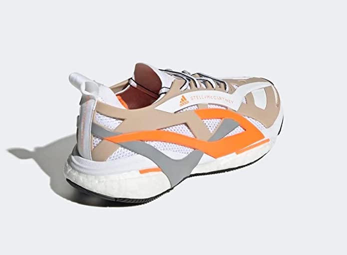 adidas by Stella McCartney SOLARGLIDE Women’S Running Shoes, Ash Pearl/Cloud White/Signal Orange, US 8