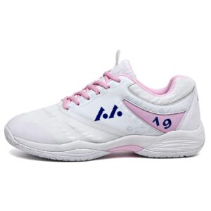 Womens Mens Lightweight Indoor Court Shoes Badminton Shoes for Pickleball, Tennis, Table Tennis, Volleyball (019 Pink, 40)