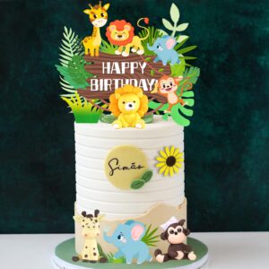 Jungle Safari Animal Cake Toppers Animals Cake Decorations for Jungle Safari Animals Theme Party Baby Showers Kid Birthday Party Supplies (Jungle Safari)