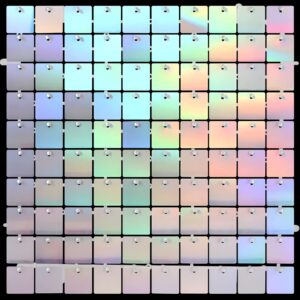hyzgb shimmer wall backdrop iridescent square sequin wall panel backdrop 24 pcs for birthday party wedding decorations