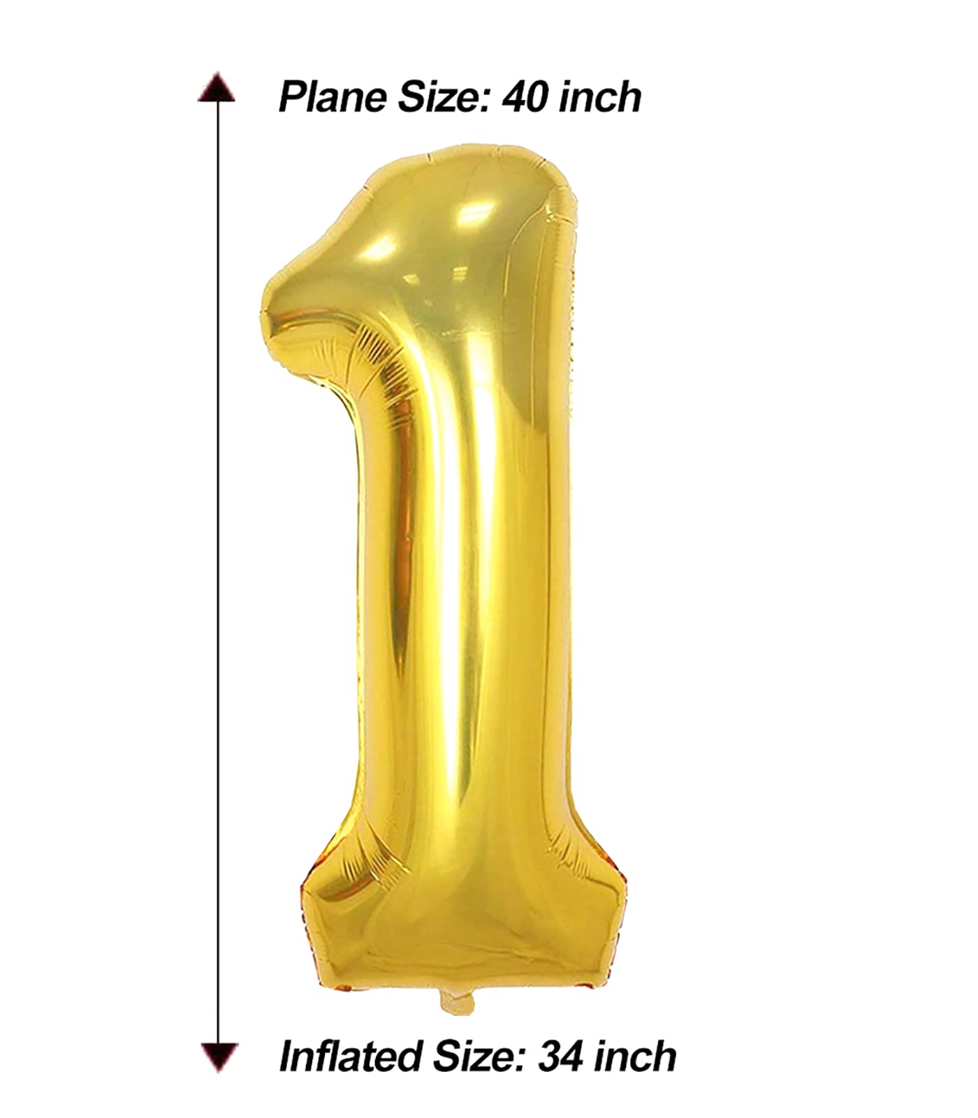 AULE 40 Inch Big Gold 1 Balloon Number Large Foil Helium Number Balloons 0-9 Jumbo Giant Happy 1st Birthday Party Decorations for Boy or Girl Huge Mylar Anniversary Party Supplies