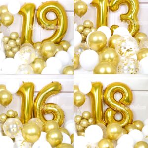 AULE 40 Inch Big Gold 1 Balloon Number Large Foil Helium Number Balloons 0-9 Jumbo Giant Happy 1st Birthday Party Decorations for Boy or Girl Huge Mylar Anniversary Party Supplies