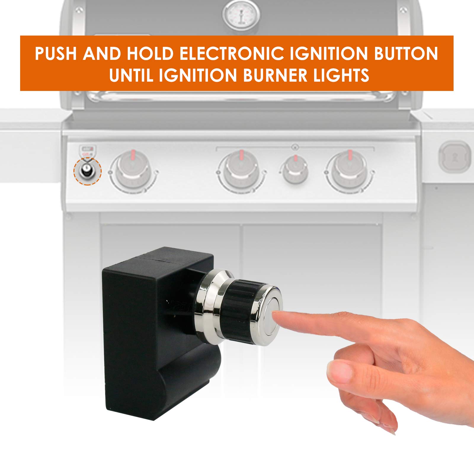 Uniflasy 6 Outlets Tact Push Button Grill Ignitor and Grease Box for Nexgrill 720-0830H, 720-0830D,720-0888,720-0888N and Most Nexgrill Grill Models