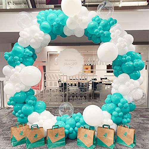 Teal Balloons, 106pcs Turquoise Balloon Garland Arch Kit Different Sizes 5 10 12 18 Inch Teal Blue Latex Balloons for Boys Girls Birthday Wedding Baby Shower Engagement Anniversary Party Decoration