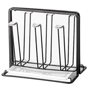 YISMAN Metal Cup Drying Rack with 6 Hooks, Bottle Drying Rack with Drain Tray,Coffee Mug Holder,Mug Organizer Black