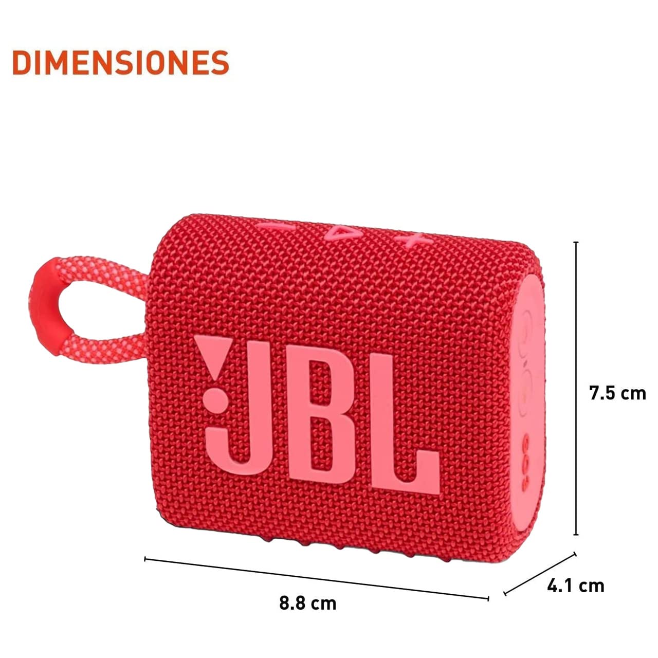 Boomph On-The-Go Kit: JBL Go 3 Portable Bluetooth Wireless Speaker, IP67 Waterproof and Dustproof Built-in Battery - Red