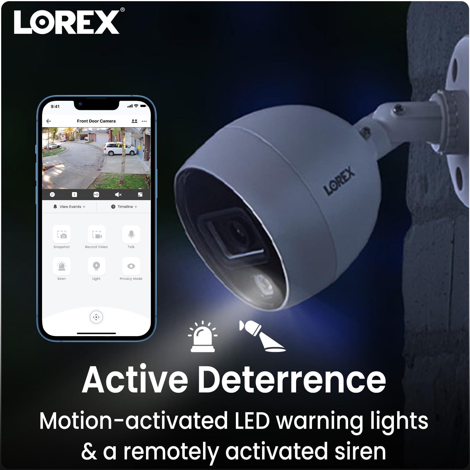 Lorex Fusion 4K Security Camera System w 2TB DVR - 8 Channel Wired Home Security w/ 6 Cameras - Motion & Face Detection, Warning Light & Siren, Color Night Vision, Weatherproof Surveillance