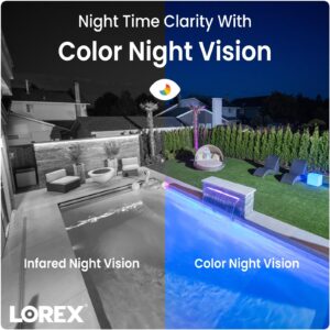 Lorex Fusion 4K Security Camera System w 2TB DVR - 8 Channel Wired Home Security w/ 6 Cameras - Motion & Face Detection, Warning Light & Siren, Color Night Vision, Weatherproof Surveillance