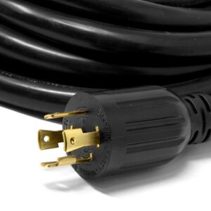 WEN PC2514 25 ft. 30-Amp 10-Gauge STW Fan-Style 10/4 Generator Extension Cord (converts L14-30R to Four 5-20R outlets), Black