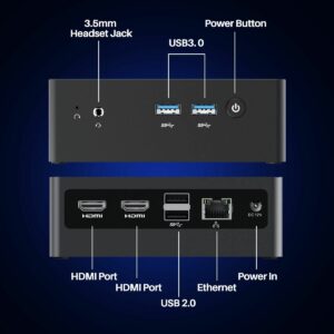 AWOW Mini PC Mini Desktop Computer Intel Celeron N3450, 8GB DDR4 128GB SSD 4K@30Hz, HDMI x2, Dual Band WiFi, USB x4 Gigabit Ethernet, BT 4.2 AL34 Micro PC