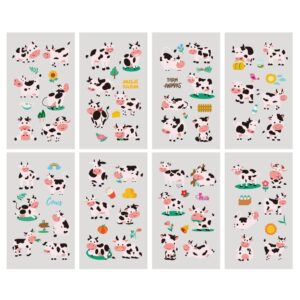 24 Sheets Cow Temporary Tattoos, Birthday Decorations Cow Party Favors