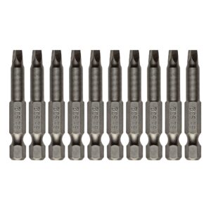 vesttio square head sq2 screwdriver bit set 10pcs 1/4 inch hex shank 2 inch/50 mm length s2 steel with magnetic for power screwdriver drill impact driver