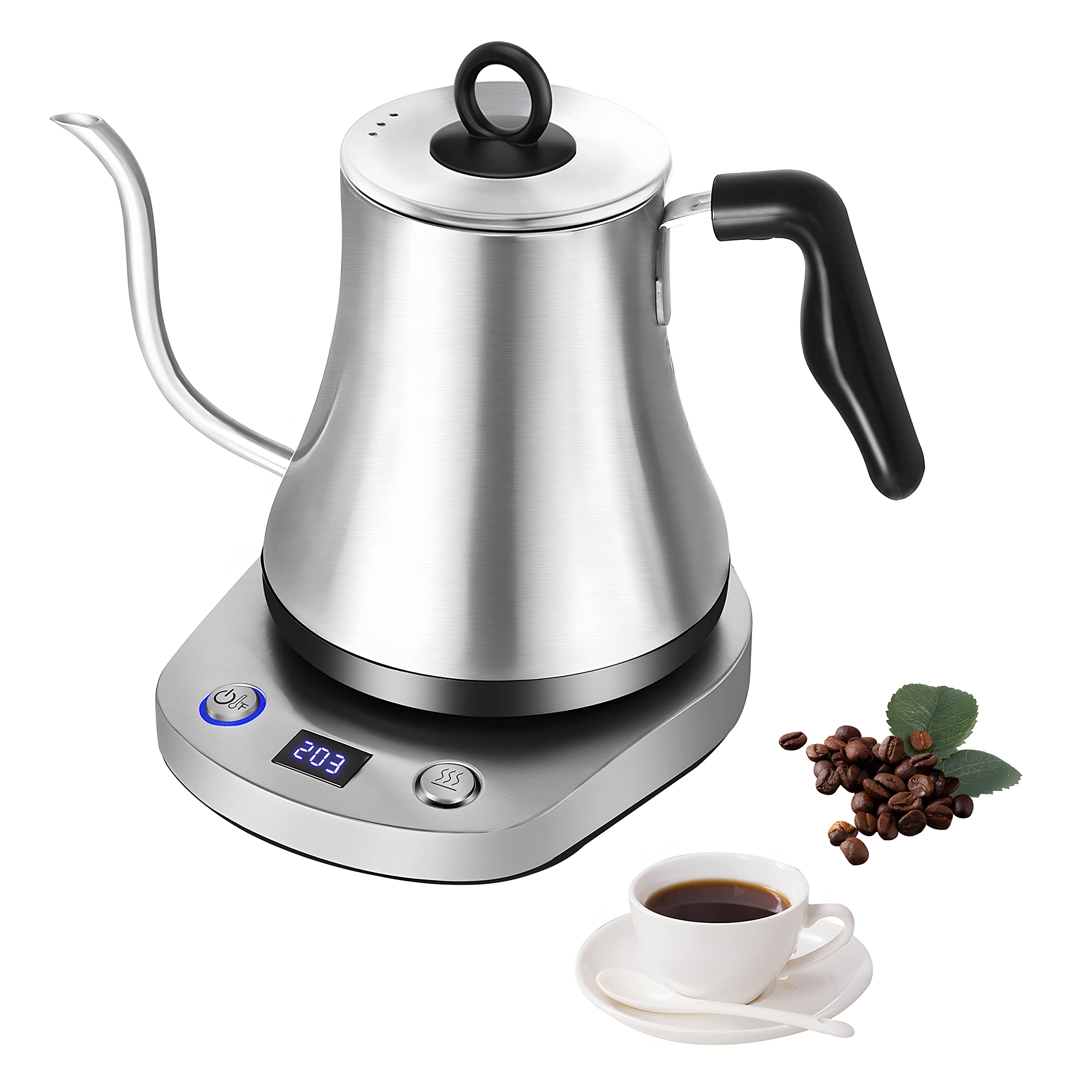 Sparkfire Gooseneck Electric Kettle, Pour Over Kettle for Coffee Tea Brewing, Electric Kettle with 6 Temp Presets, Full Stainless Steel Inner, Automatic Shut Off, Temperature Holding, 1000 Watt, 0.8L