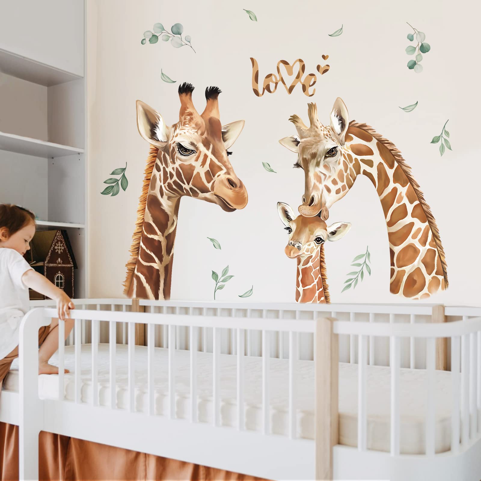 decalmile Giraffe Family Wall Decals Safari Animal Wall Stickers Nursery Kids Room Wall Decor