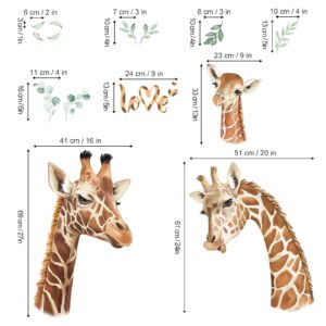 decalmile Giraffe Family Wall Decals Safari Animal Wall Stickers Nursery Kids Room Wall Decor