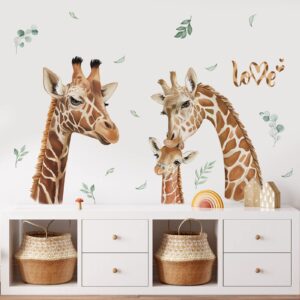 decalmile Giraffe Family Wall Decals Safari Animal Wall Stickers Nursery Kids Room Wall Decor