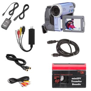 minidv transfer bundle for digitizing minidv tapes, includes minidv camcorder and usb adapter