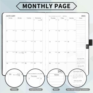 2024-2025 Planner - Planner 2024-2025, 2024-2025 Weekly Monthly Planner, July 2024 - June 2025, 5.7'' x 8.4'', Thick Paper, Leather Cover, Pen Holder, Back Pocket, Perfect Daily Organizer - Grey