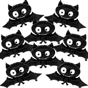 katchon, black halloween bat balloons - 35 inch, pack of 8 | spooky halloween balloons for halloween party decorations | baby bat balloon, halloween mylar balloons | halloween birthday decorations