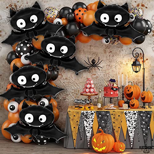 KatchOn, Black Halloween Bat Balloons - 35 Inch, Pack of 8 | Spooky Halloween Balloons for Halloween Party Decorations | Baby Bat Balloon, Halloween Mylar Balloons | Halloween Birthday Decorations