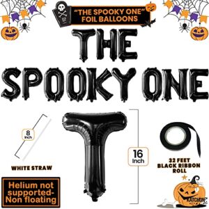 KatchOn, The Spooky One Balloons Set - Large, Pack of 28 | The Spooky One Birthday Decorations Boy | Scary Halloween Foil Balloons with 3D Black Halloween Bat Stickers | Halloween Birthday Decorations