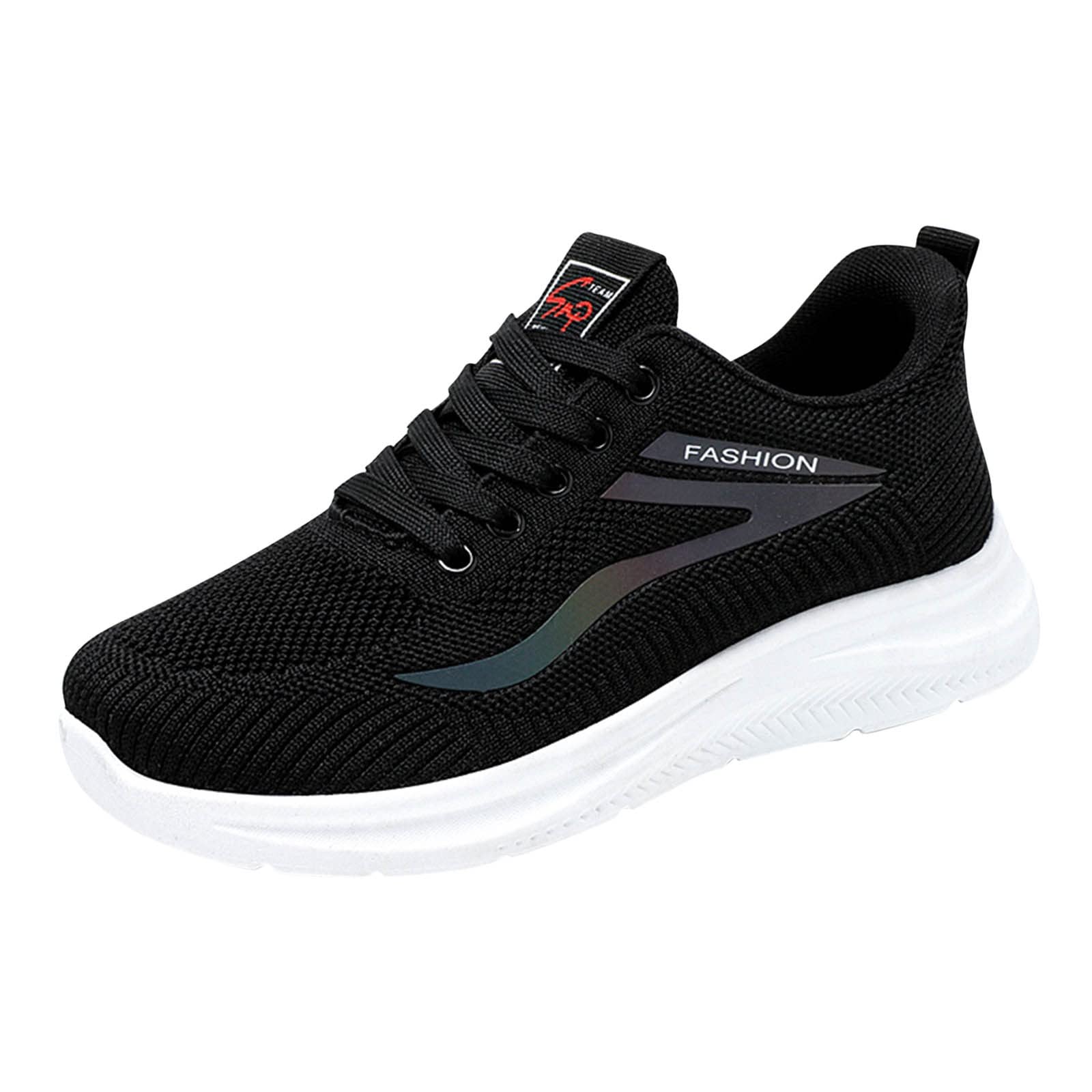 Womens Fashion Sneakers 2022, Women's Running Shoes Non Slip Athletic Tennis Walking Blade Type Sneakers Black