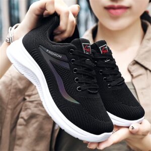 Womens Fashion Sneakers 2022, Women's Running Shoes Non Slip Athletic Tennis Walking Blade Type Sneakers Black